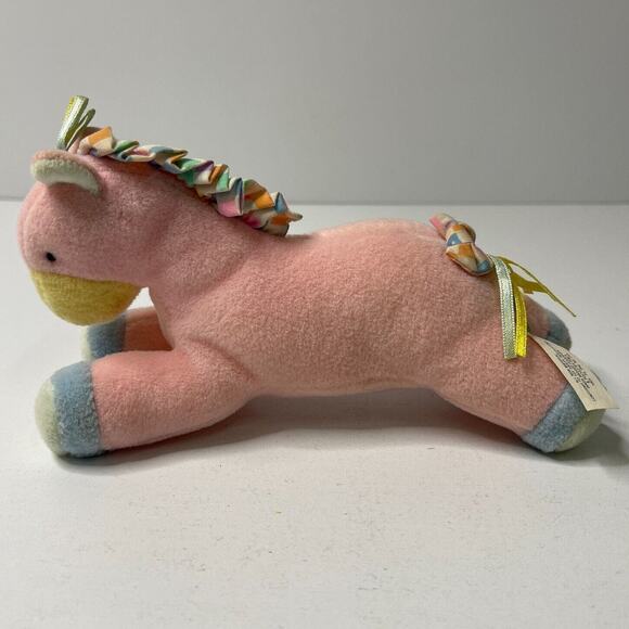 Russ Berrie Pink Unicorn Plush 6.5" Baby Toddler Stuffed Animal Squeaker Toy - Picture 5 of 14